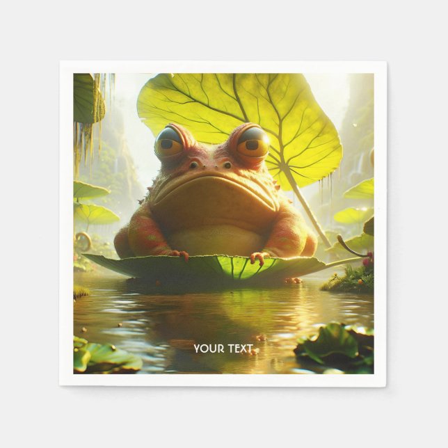 Fantasy Cute Angry Frog Leaf Pappersservett (Framsidan)