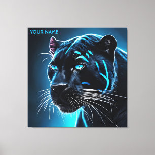 Fantasy Cute Arg Blue Panther Canvastryck
