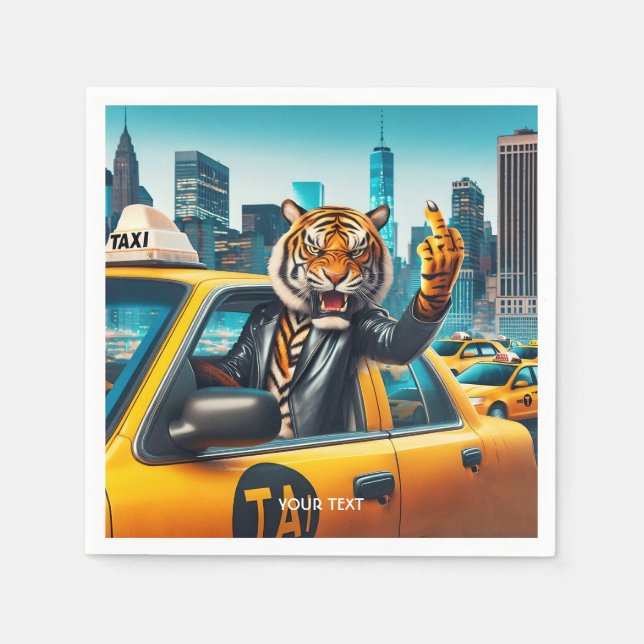 Fantasy Cute Arg Tiger Taxi Pappersservett (Framsidan)