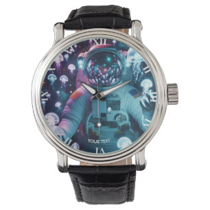 Fantasy Cute Astronaut Jellyfish Space Armbandsur