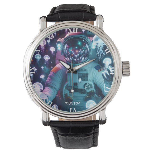 Fantasy Cute Astronaut Jellyfish Space Armbandsur (Framsida)
