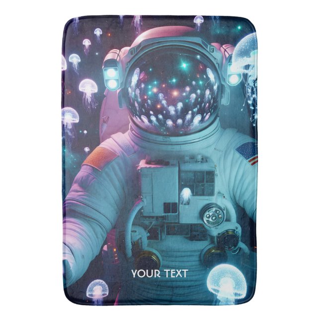 Fantasy Cute Astronaut Jellyfish Space Badrumsmatta (Framsidan (Vertikal))