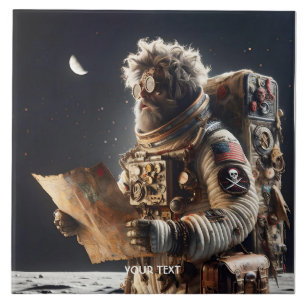 Fantasy Cute Astronaut Karta Space Kakelplatta