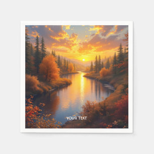 Fantasy Cute Autumn Sunset liggande Pappersservett