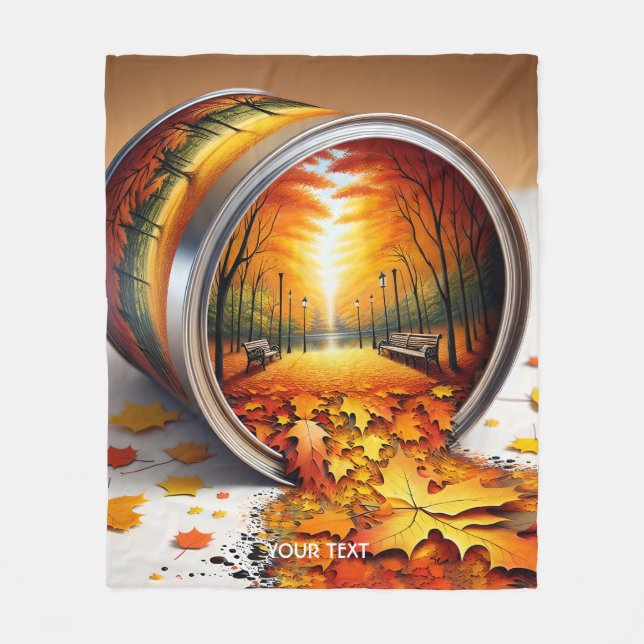 Fantasy Cute Autumn Tin Forest Fleecefilt (Framsidan)
