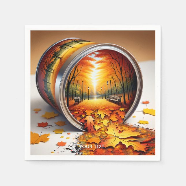 Fantasy Cute Autumn Tin Forest Pappersservett (Framsidan)