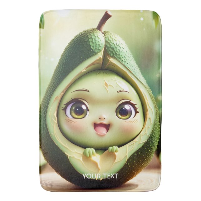 Fantasy Cute Avocado Smile Ögon Badrumsmatta (Framsidan (Vertikal))