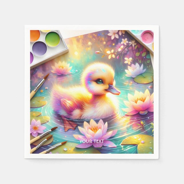 Fantasy Cute Baby Anka Flowers Pappersservett (Framsidan)