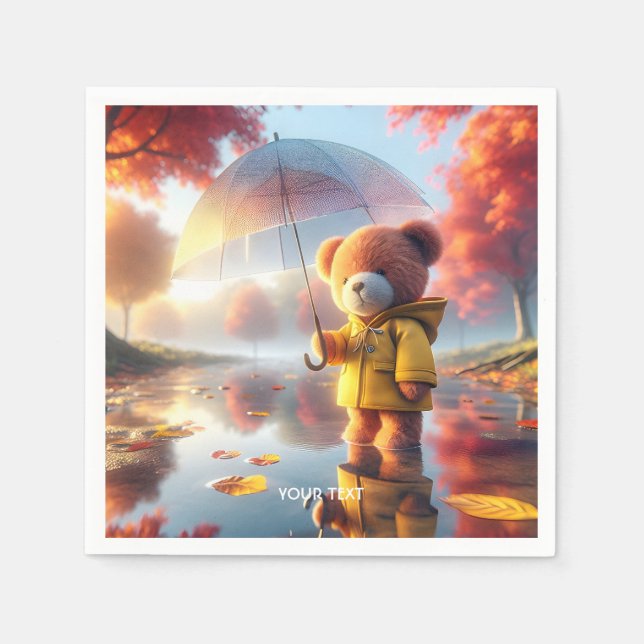 Fantasy Cute Baby Bear Umbrella Pappersservett (Framsidan)