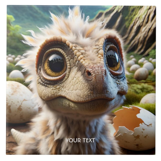 Fantasy Cute Baby Dino Jungle Kakelplatta (Framsidan)
