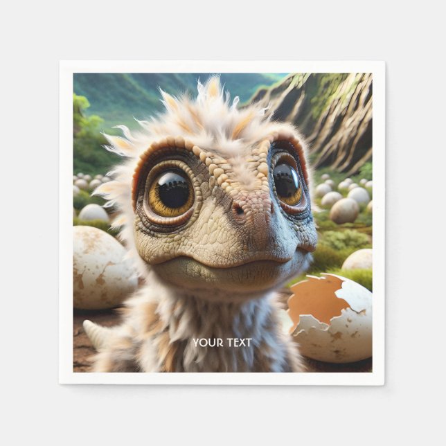 Fantasy Cute Baby Dino Jungle Pappersservett (Framsidan)