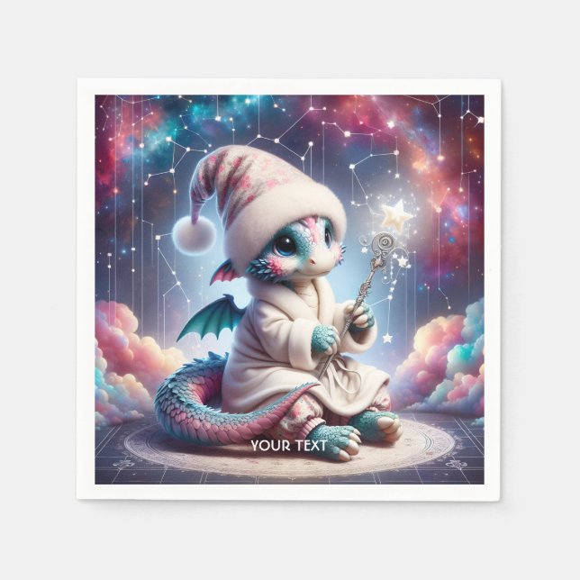 Fantasy Cute Baby Dragon Personal Pappersservett (Framsidan)