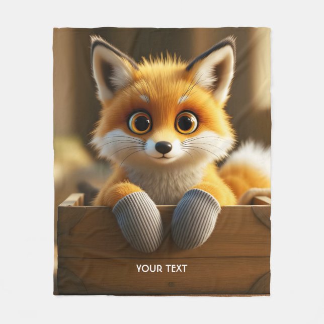 Fantasy Cute Baby Fox Box Fleecefilt (Framsidan)