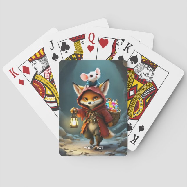 Fantasy Cute Baby Fox Mouse Casinokort (Baksidan)