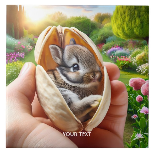 Fantasy Cute Baby Rabbit Garden Kakelplatta (Framsidan)
