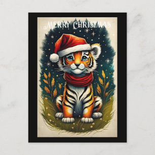 Fantasy Cute Baby Tiger juljul Vykort