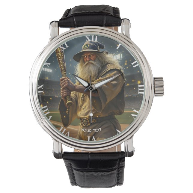 Fantasy Cute Baseball Wizard Fladdermus Armbandsur (Framsida)