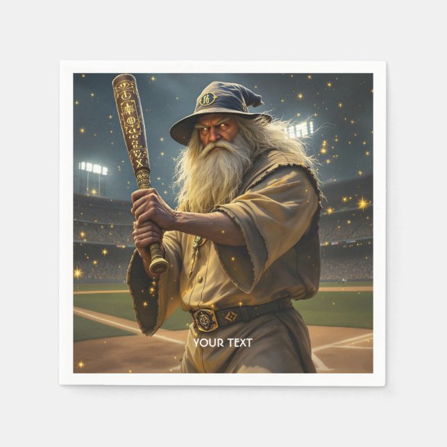 Fantasy Cute Baseball Wizard Fladdermus Pappersservett (Framsidan)