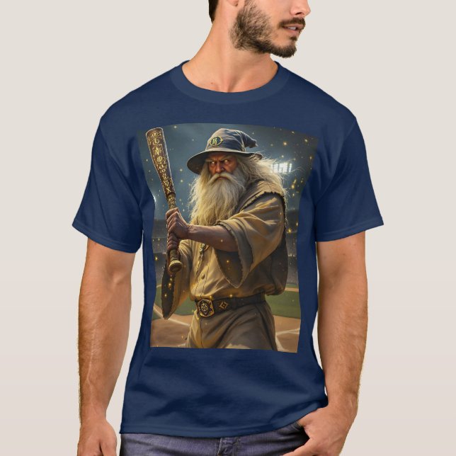 Fantasy Cute Baseball Wizard Fladdermus T Shirt (Framsida)