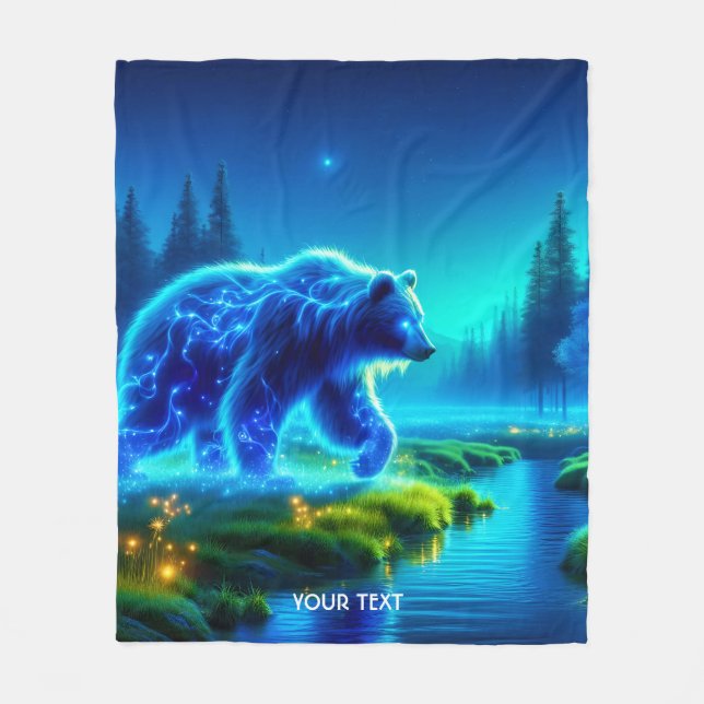 Fantasy Cute Bear River Meadow Fleecefilt (Framsidan)