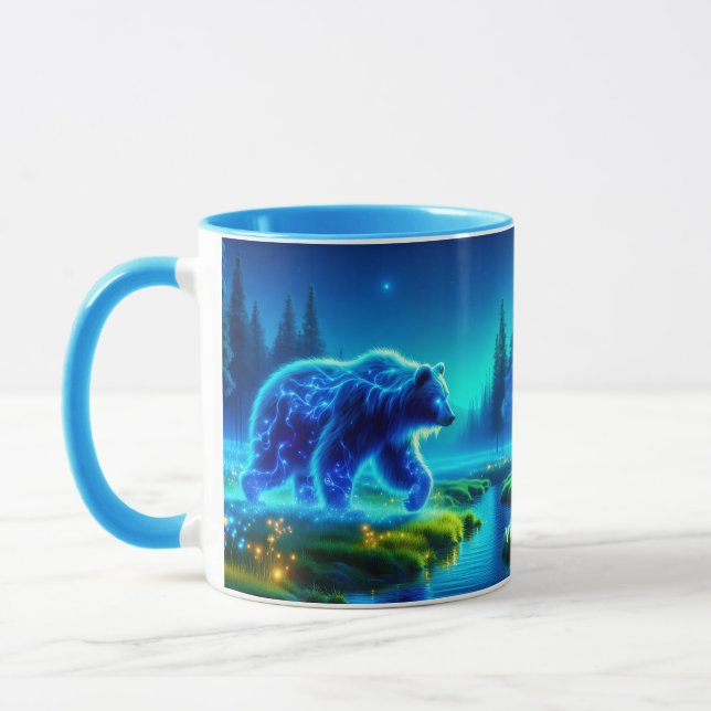 Fantasy Cute Bear River Meadow Mugg (Vänster)