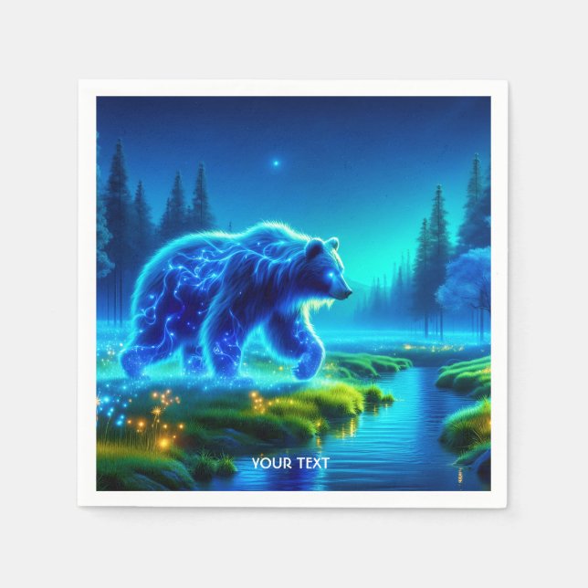Fantasy Cute Bear River Meadow Pappersservett (Framsidan)