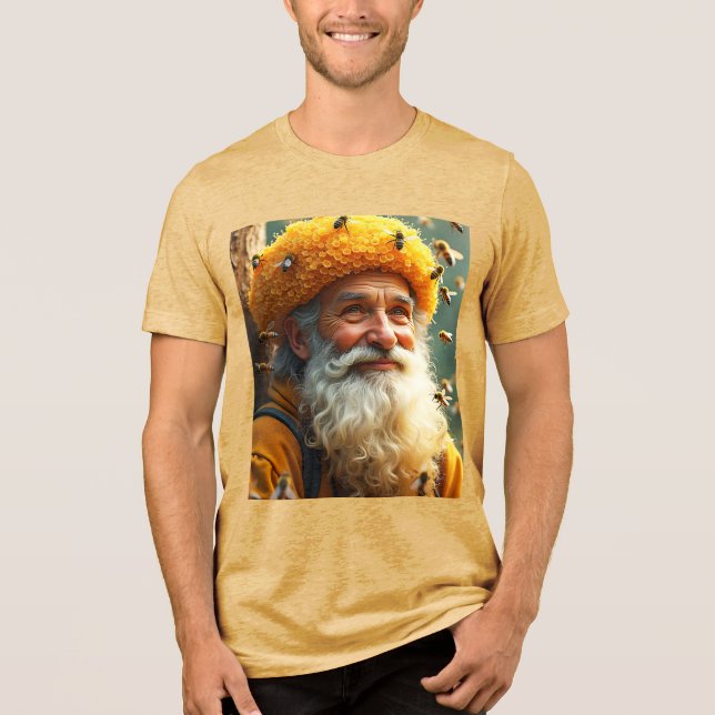 Fantasy Cute Bee Hat Man T Shirt (Framsida)