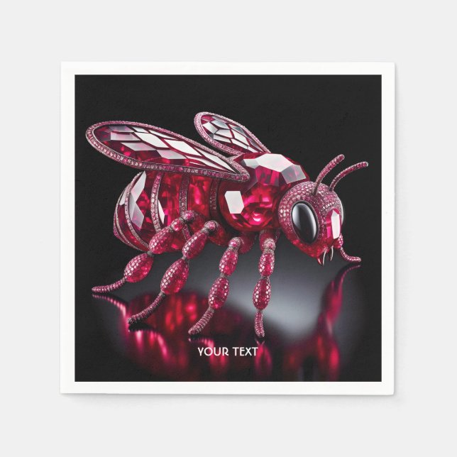 Fantasy Cute Bee Ruby Diamonds Pappersservett (Framsidan)
