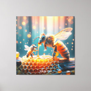 Fantasy Cute Bees Momma Baby Canvastryck