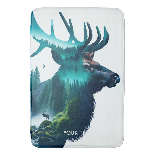 Fantasy Cute Big Elk liggande Badrumsmatta (Framsidan (Vertikal))