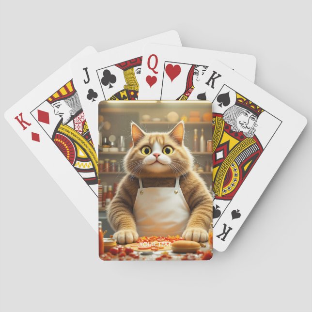 Fantasy Cute Big Ögon Cat Casinokort (Baksidan)