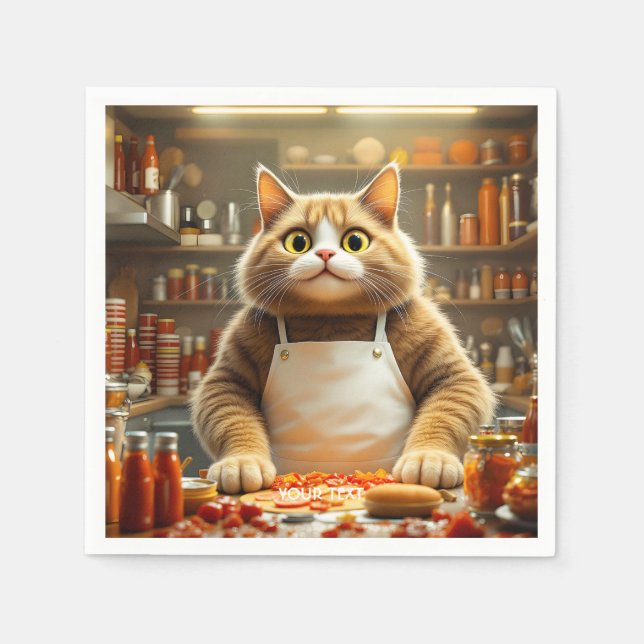 Fantasy Cute Big Ögon Cat Pappersservett (Framsidan)