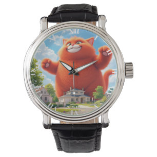 Fantasy Cute Big Orange Cat Armbandsur