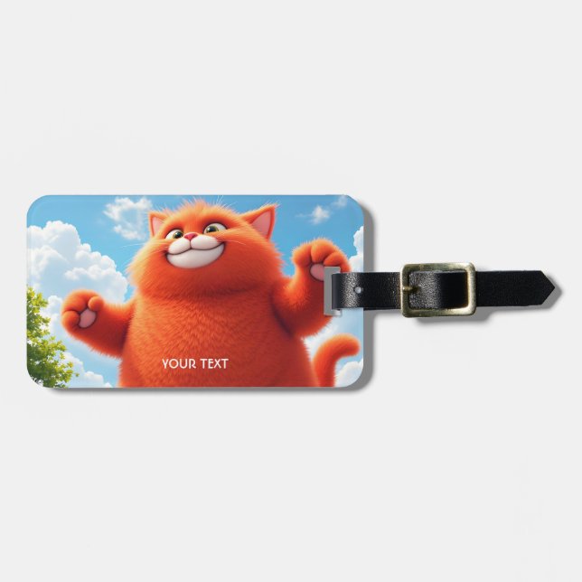 Fantasy Cute Big Orange Cat Bagagebricka (Horisontell Framsida)