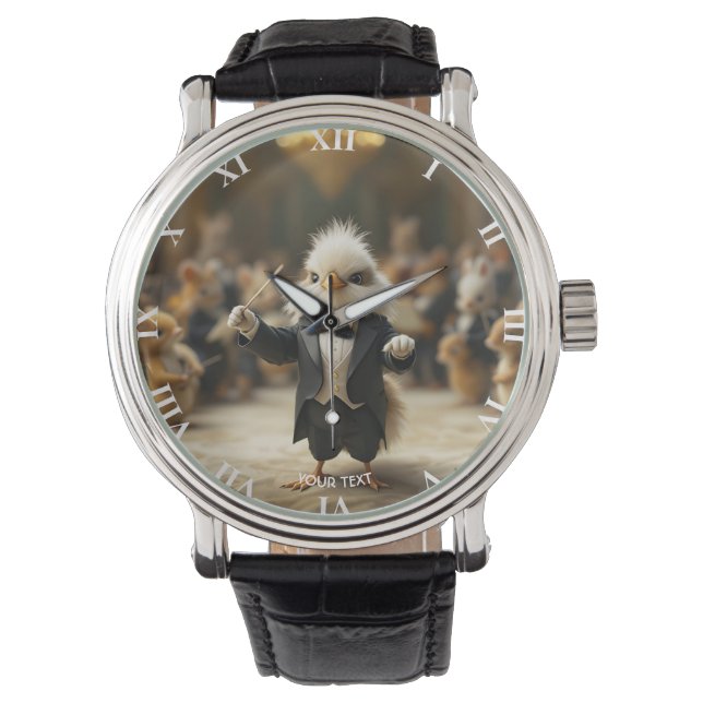 Fantasy Cute Bird Conducts Orchestra Armbandsur (Framsida)