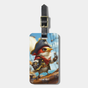 Fantasy Cute Bird Kapten Pirat Bagagebricka