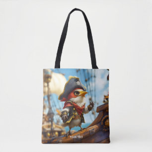 Fantasy Cute Bird Kapten Pirat Tygkasse