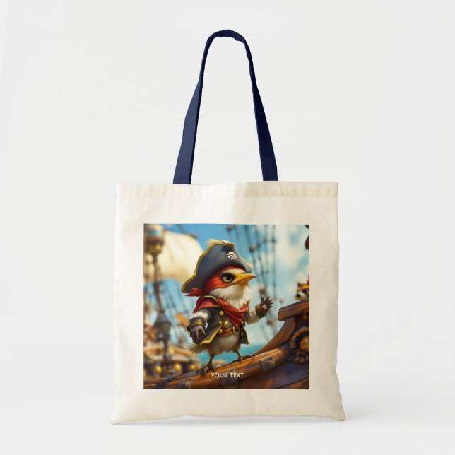 Fantasy Cute Bird Kapten Pirat Tygkasse (Framsidan)
