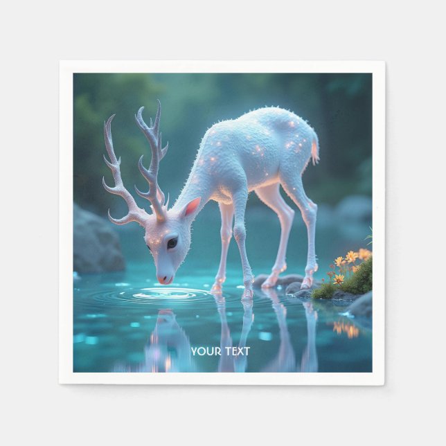 Fantasy Cute Blue Baby Hjort Pappersservett (Framsidan)