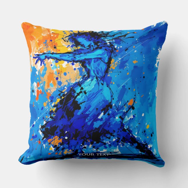 Fantasy Cute Blue Orange Dancer Kudde (Framsida)