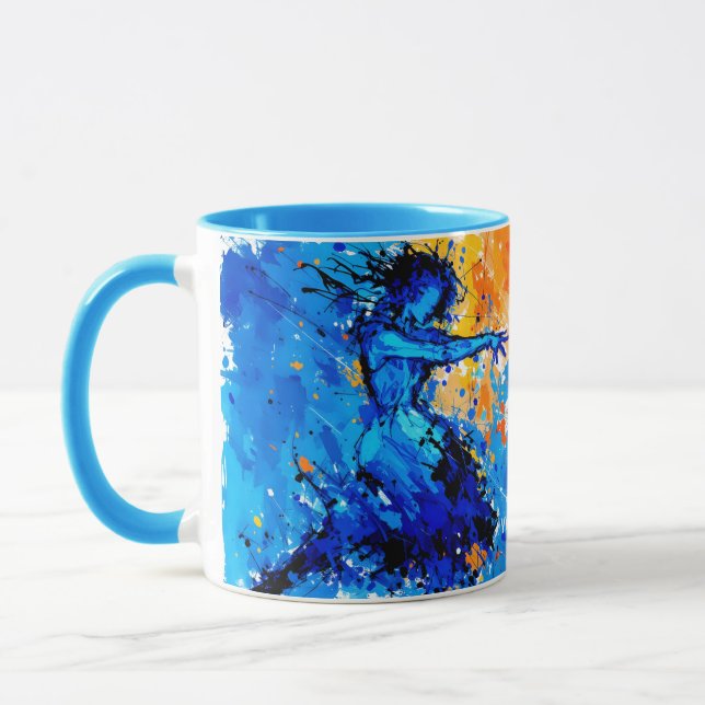 Fantasy Cute Blue Orange Dancer Mugg (Vänster)