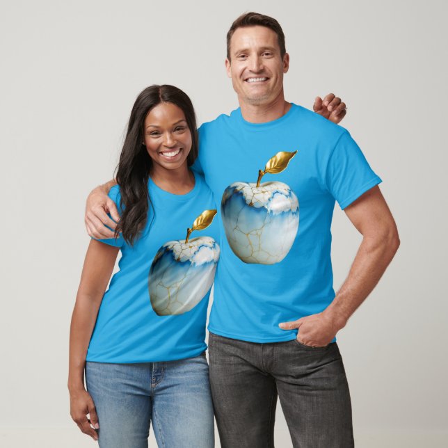 Fantasy Cute Blue Tones Apple T Shirt (Unisex)