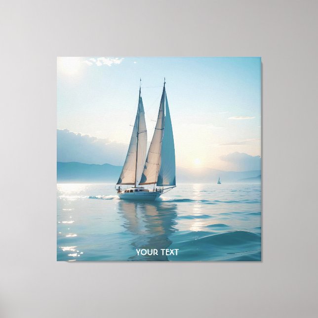 Fantasy Cute Boat Sea Sol Canvastryck (Framsida)
