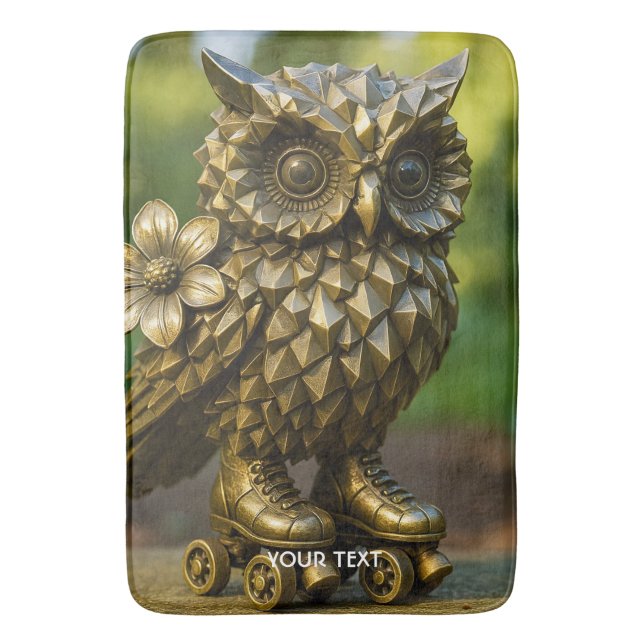 Fantasy Cute Brass Owl Skates Badrumsmatta (Framsidan (Vertikal))