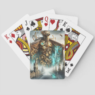 Fantasy Cute Bridge Steampunk Robot Casinokort