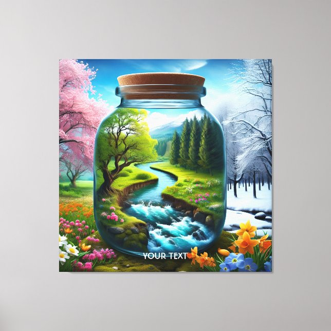 Fantasy Cute Burk Winter Vår Canvastryck (Framsida)