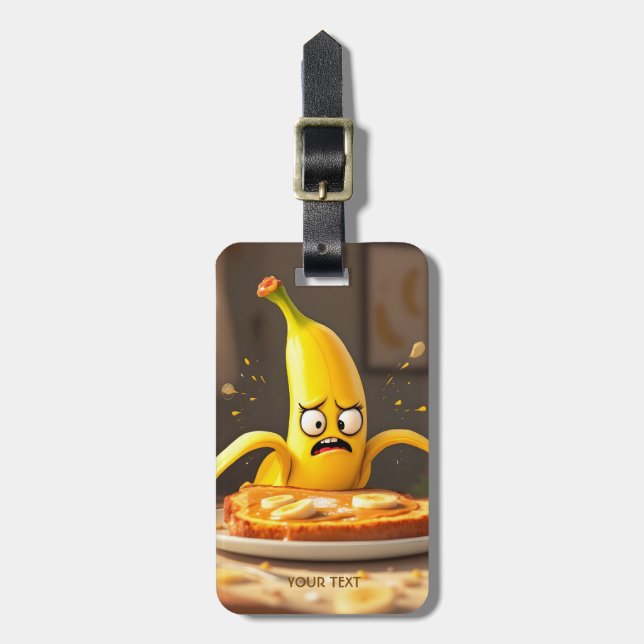 Fantasy Cute Butter Banana Toast Bagagebricka (Vertikal Framsida)