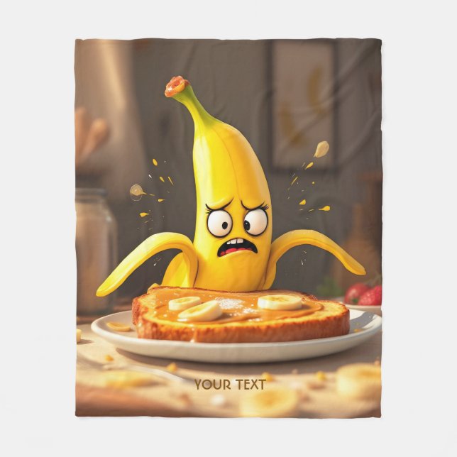 Fantasy Cute Butter Banana Toast Fleecefilt (Framsidan)