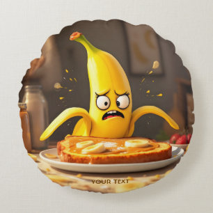 Fantasy Cute Butter Banana Toast Rund Kudde