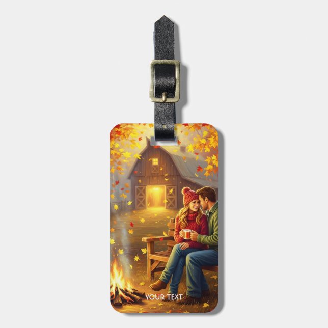 Fantasy Cute Campfire Land Bagagebricka (Vertikal Framsida)